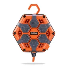 RIDGID 8 ft. Cord 5-Outlet 2 USB-A Power Hub Heavy Duty Rubber Power Strip