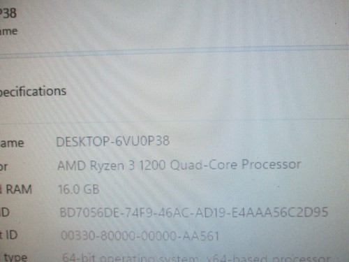 Custom AMD Ryzen 3 1200 PC, 256Gb NVMe SSD, 480Gb SSD, 16Gb RAM, Windows 11 - Picture 14 of 20