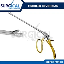 Tischler Kevorkian Biopsy Punch Forceps 3mm x 9.5mm 1 teeth Bite w/Gold Handle