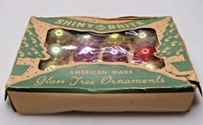 Lot VTG Glass Assorted 25mm Color Ball Feather Tree Christmas Ornaments Japan