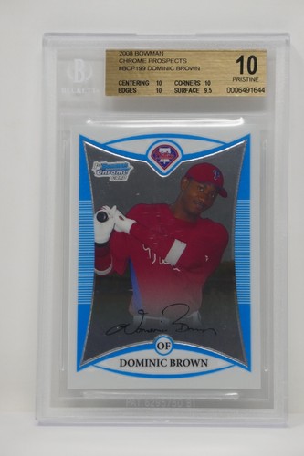 2008 Bowman Chrome Prospects #BCP199 Dominic Brown Rookie 🔥 Beckett 10 PRISTINE - Picture 2 of 6