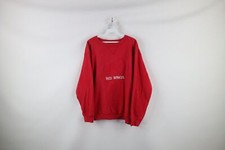 Vintage 90s Mens Medium Faded Detroit Red Wings Hockey Spell Out Sweatshirt Red