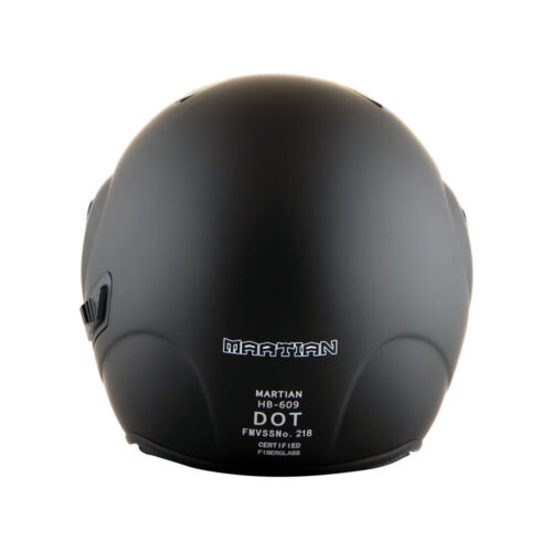 1Storm Motorcycle Open Face Fiber Glass Helmet Samurai + One Extra Clear Shield - Picture 5 of 46