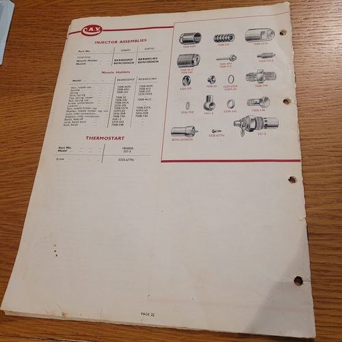 LUCAS CAV FORD 1964 -QUALITY EQ. & SPARE PARTS BROCHURE CCE 907/64 incomplete - Picture 3 of 3