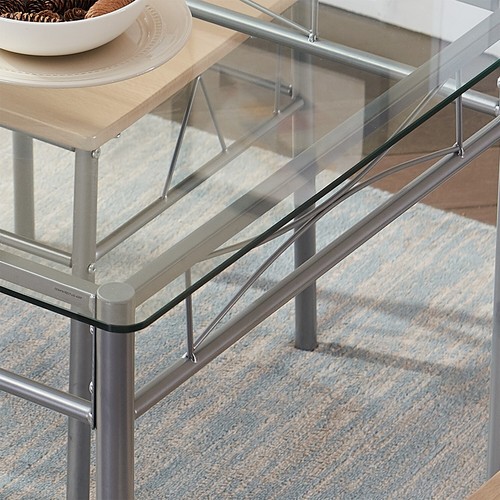 5Pcs Dining Table Set Metal Glass Table and 4 Chairs Kitchen Breakfast Home - Picture 7 of 11
