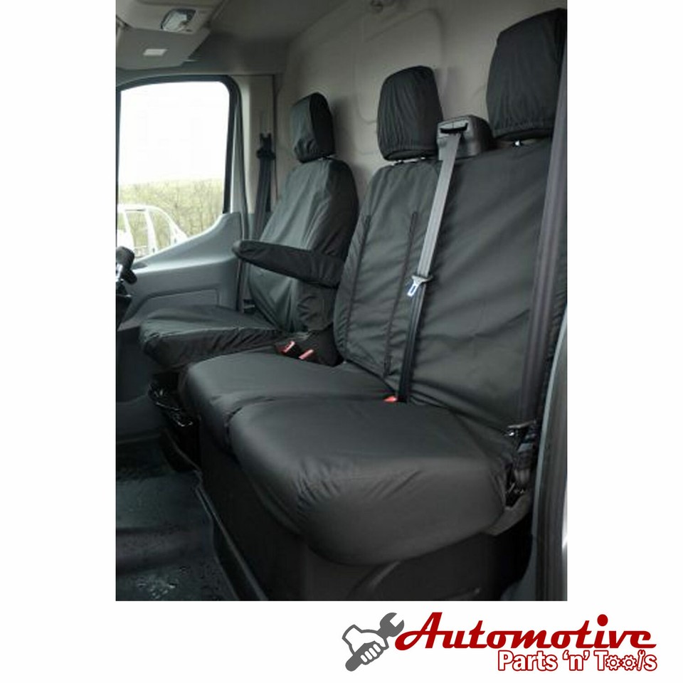 Tailored Black Vinyl Seat Covers For Ford Transit Mk8/Mk9 – Front Driver & Passenger
