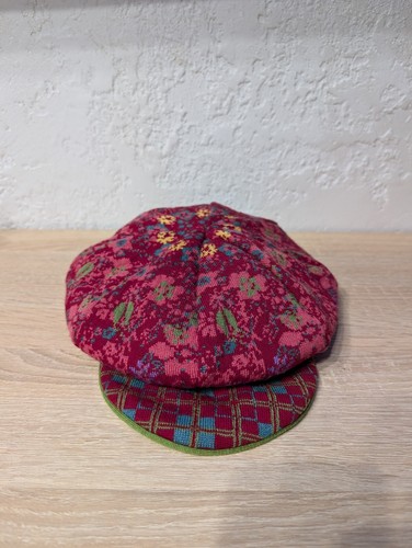 Ivko 100% Merino Wool Knit Multicolor Flower Print Bohemian Hat Cap - Picture 8 of 13