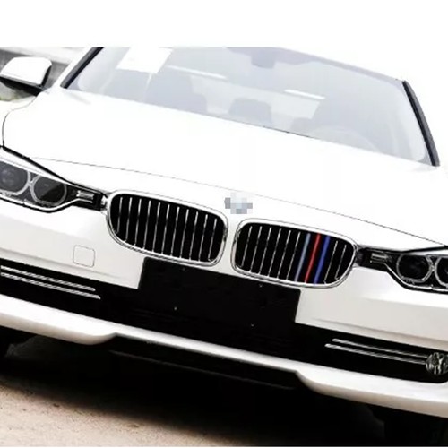 Carbon Fiber Decal Tri-Color Grille Vinyl Strip Sticker For BMW 1 3 4 5 X Series - Foto 3 di 6