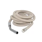 Fits For Fit All Central Vacuum 30 ft White Hose Complete W/ Button # 06-1195-07