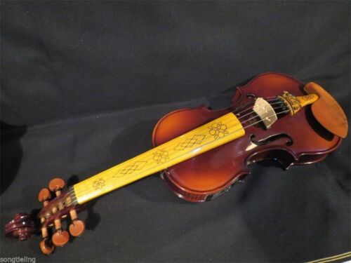 Brown color 5 strings 4/4 electric violin +Acoustic violin, free / Bow & Case - Picture 4 of 6