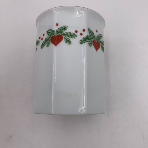 Porsgrund Herzen und Kiefern flach mehrseitig Kaffeetasse Teetasse 4er Set Tassen - Bild 6 von 23
