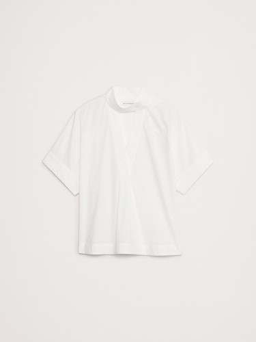 Banana Republic Baumwoll-Popeline Popover-Top zum Binden neu mit Etikett - Small Sandstein #742619 - Bild 5 von 8
