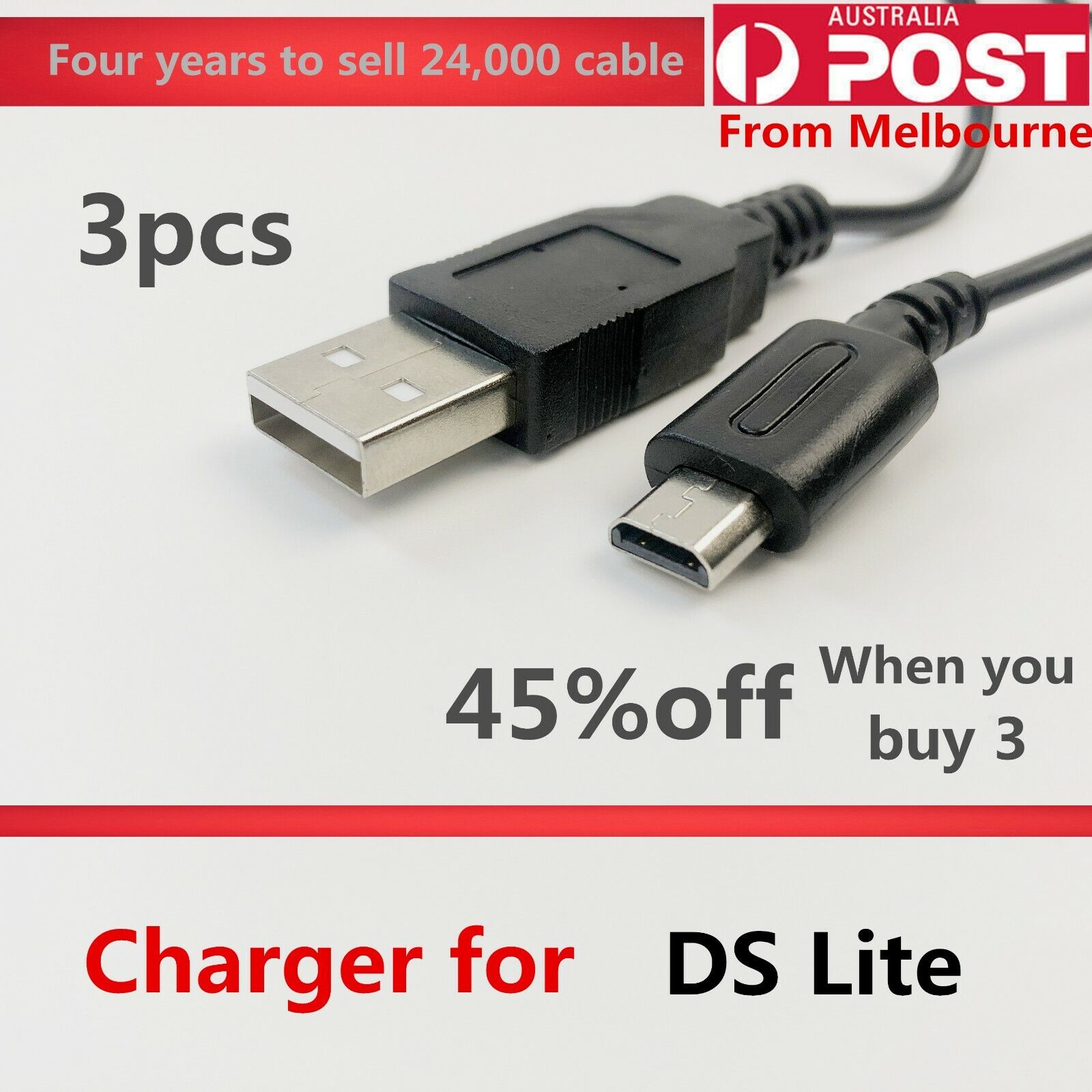 USB Data Charger Charging Power Cable Cord for Nintendo DS Lite DSL NDSL USG-001