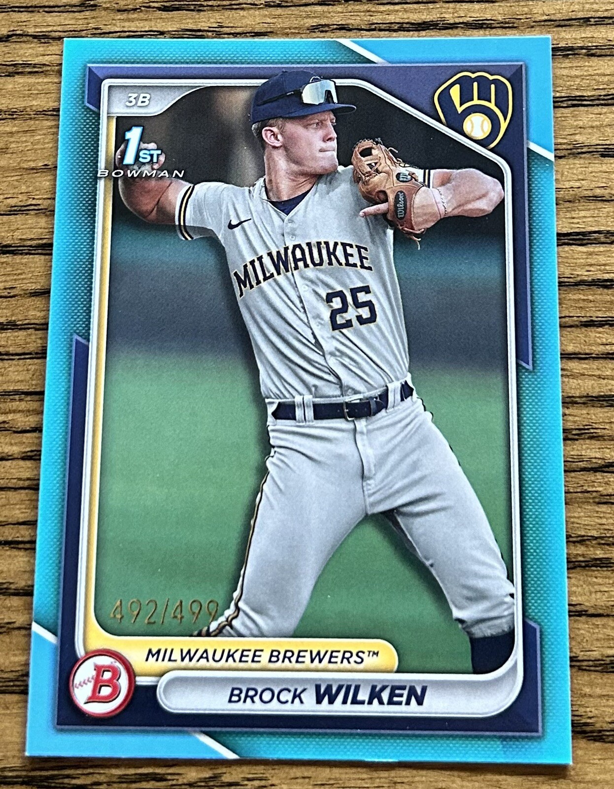 Brock Wilken 2024 Bowman 1st Sky Blue Paper Brewers #492/499