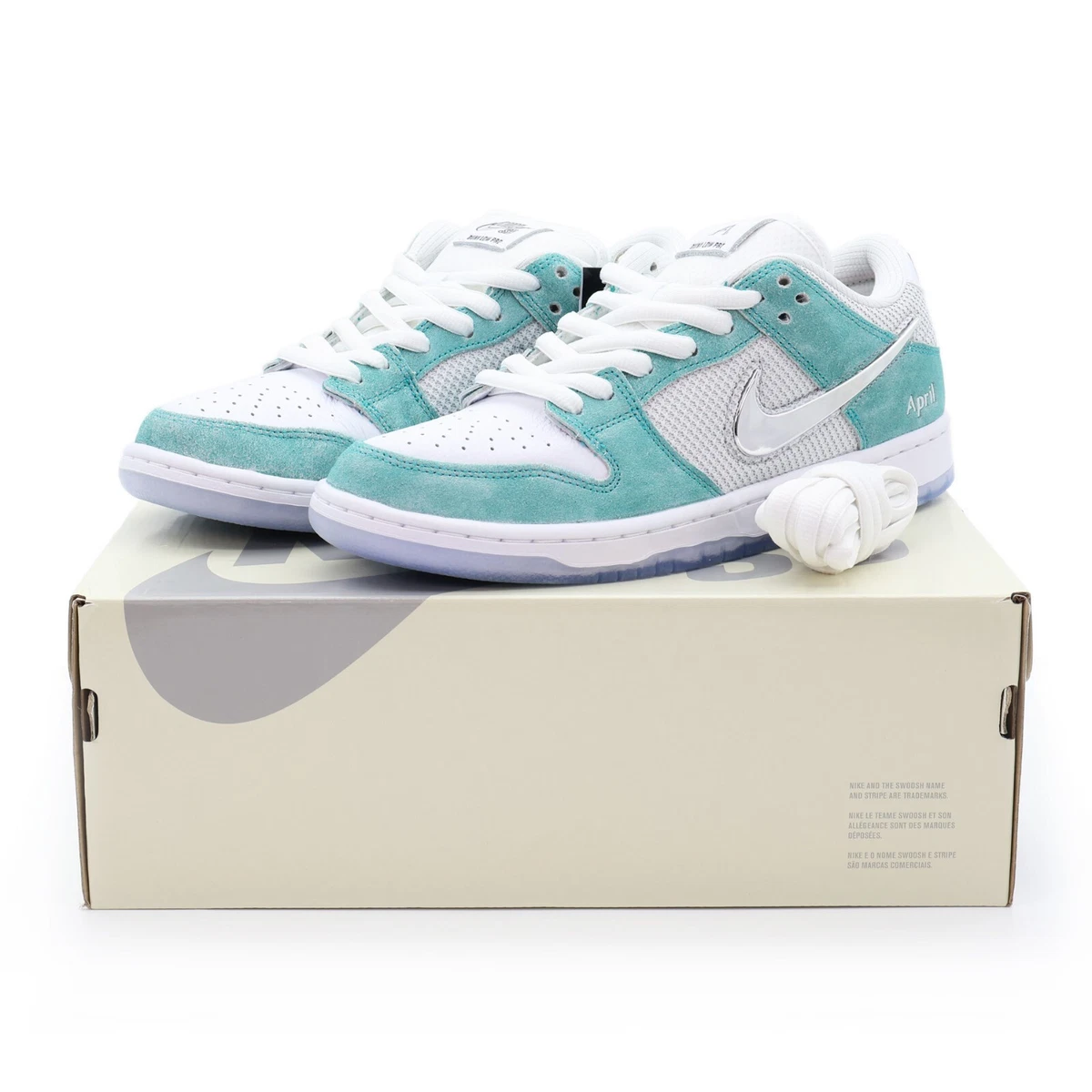 FD2562-400 APRIL SKATEBOARDS Nike SB Dunk Low Pro QS Turbo Green Silver  (Men's)