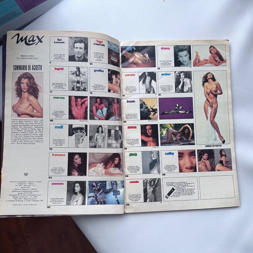 MAX Italia Top Model August 1992 Amber Yasmeen Cathy Ava Francesca Shana Iman - Bild 2 von 3