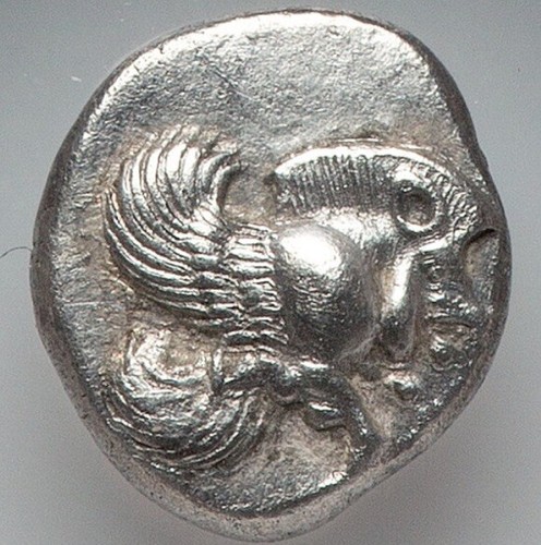 NGC Ch XF, Ionia Clazomenae 5th Century BC, Diobol Greek Boar Silver Coin, 5/5! - Picture 5 of 7