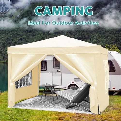 10'x10' Folding Canopy with 4 Removable Sidewalls Outdoor Event Shelter UPF 50+ - Picture 34 of 59