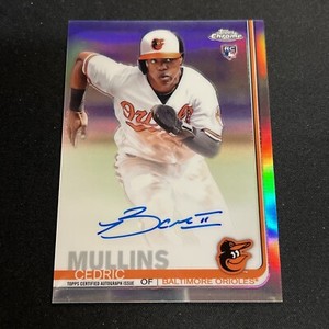 Cedric Mullins 2019 TOPPS CHROME ROOKIE AUTO REFRACTOR #D /499 BALTIMORE ORIOLES