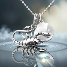 Großer mystischer Skorpion Anhänger – 925 Silber, personalisiert, Geschenk