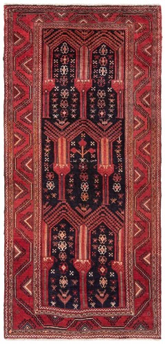 Balouch Handgeknüpfter Perserteppich 237x110 cm-Nomadic,Orient,Läufer,Schwarz - Afbeelding 1 van 10