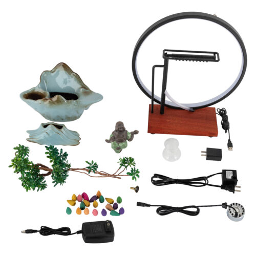 Indoor waterfall Fountain Tabletop Fountain W/ Lights Waterfall Decor W/Pump 10W - Picture 5 of 12