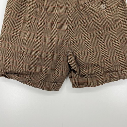 Brandy Melville Trouser Shorts Women's S Brown Check Print 5.5" Inseam High Rise - Picture 6 of 9