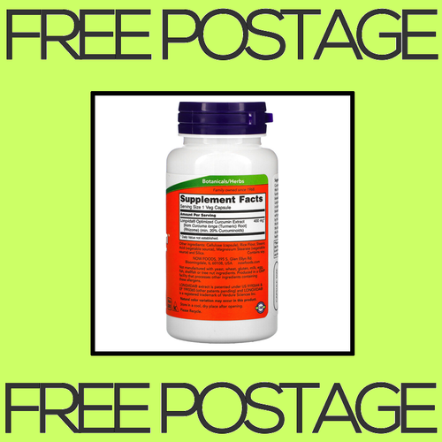 NEW NOW Foods, CurcuBrain, Cognitive Support, 400 mg - 50 Veg Capsules FREE SHIP - Picture 2 of 2