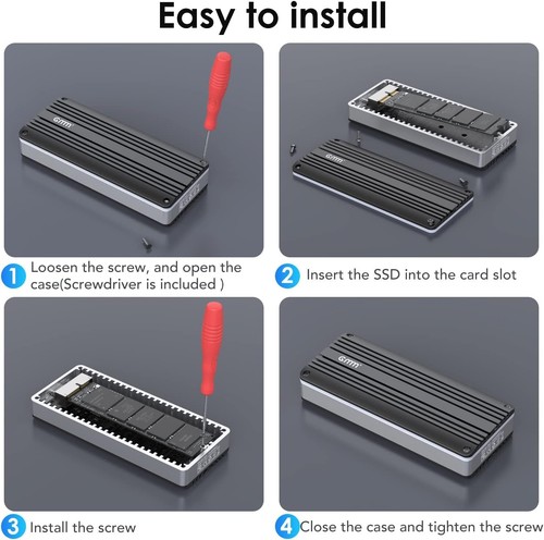 USB C 3.2 SSD Gehäuse für 12+16 Pin MacBook SSDs - Bild 6 von 7