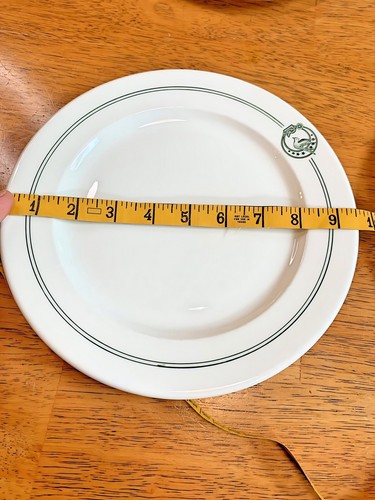 Jackson China Restaurant Ware Dinner Plate Set 4 G.W. Bennet & Son Green Stripe - Picture 5 of 5
