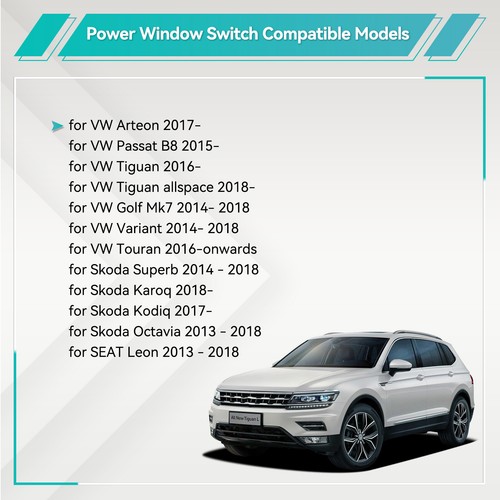 Master Power Window Control Switch # 5G0959857C For VW Golf GTI MK7 Passat B8 AU - Picture 6 of 19