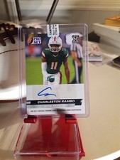 Charleston Rambo 2022 Leaf Pro Set Red Auto card #PSA-CR1 Carolina Panthers