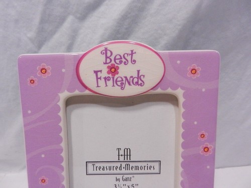 Treasured Memories Picture Frame Best Friends by Ganz Pink Enamel w Flowers NEW - Picture 18 of 24