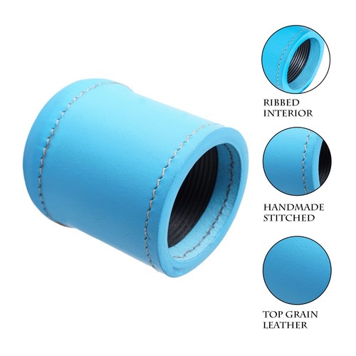 Blue Dice Cup Set Leather Dice Shaker with 5 Dice For Bar Parties Family Game