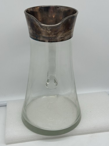 Vintage Dorothy Thorpe Silver Band Glass Pitcher - 第 3/11 張圖片