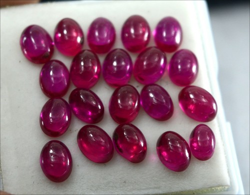 Natural Certified Ruby Red Burma Cabochon Cut 7x5 mm lot pieces Loose Gemstone - Picture 5 of 5