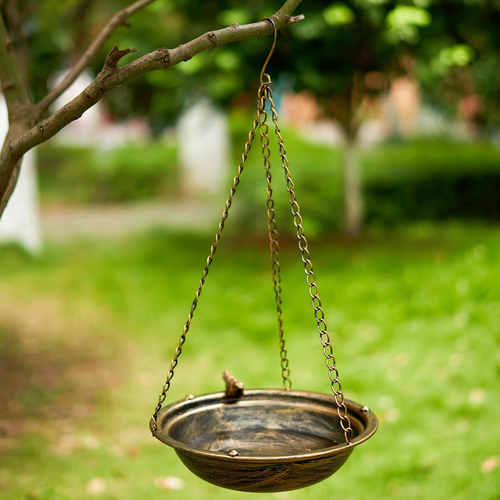 Metal Hanging Bird Baths for Outdoors,Outdoor Bird Feeder,Backyard, Patio Garden - Picture 6 of 12