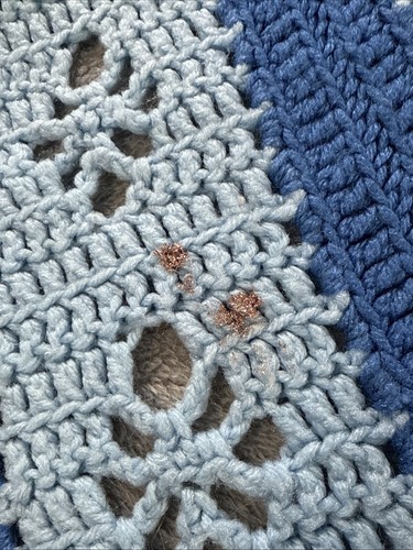 Crochet Afghan Blanket Throw Handmade Granny Purple 65x46 Chevron Floral Design - Picture 8 of 12