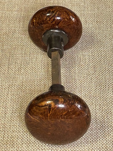 Vintage Bennington Door Knob Brown Marble Swirl Porcelain Door Knobs - Picture 2 of 12