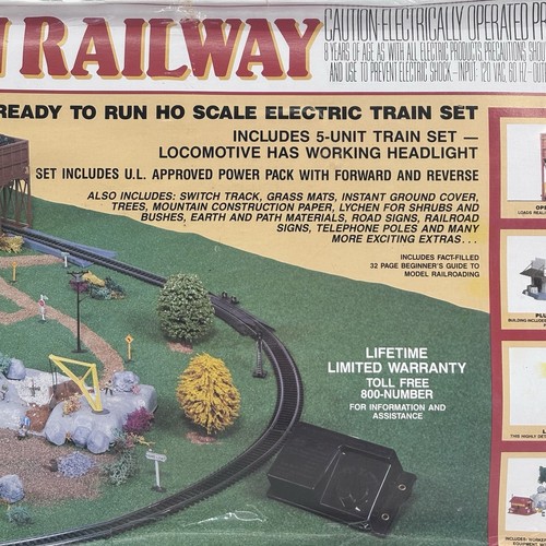 Juego de tren eléctrico Life Like Rugged Mountain Railway escala HO locomotora de 5 unidades - Imagen 2 de 7