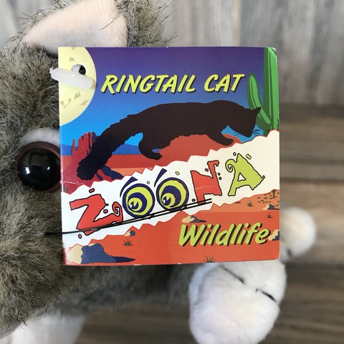 Vintage 2002 Zoona Ringtail Cat Plush With Tags! EXCELLENT! 9” - Picture 4 of 11