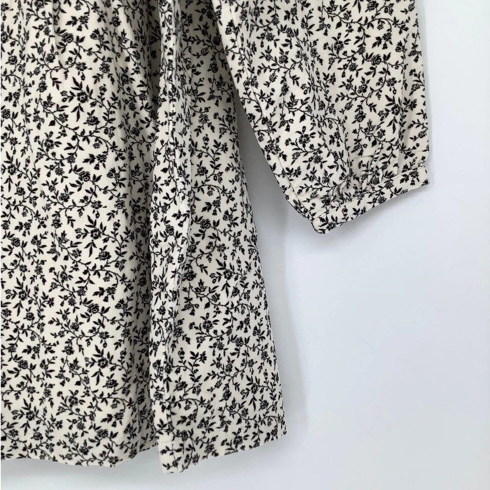 Janie and Jack Girl's 6 Nutmeg Cream Ditsy Floral Corduroy Dress Cotton E17-3 - Image 3 of 4