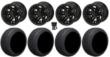 LSI Yukon 10" Golf Wheels Matte Black 205x50 Cruze Tires E-Z-GO & Club Car
