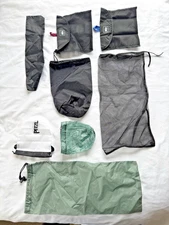 8 Assorted Ditty Bags, Backpacking, Ultralite, Nylon Silnylon Mesh