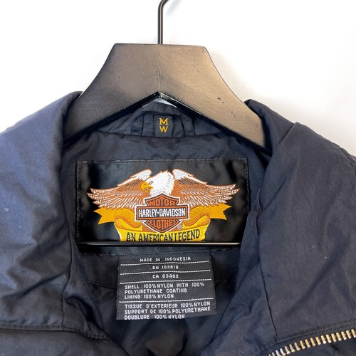 Harley Davidson Damen M Nylon Full Zip Jacke Logo Back Reißverschlüsse schwarz - Bild 4 von 9