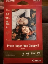 Canon PP-201 Photo Paper Plus Glossy II, 4x6 inch - 100 Sheets