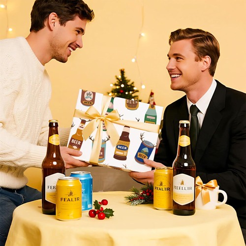 WRAPAHOLIC Beer Christmas Wrapping Paper - Mini Roll - 17 Inch x 16.5 Feet - Bee - Picture 7 of 7