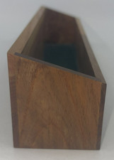Vtg Walnut Desktop Letter Card Holder Larry Allen Signed Beautiful Wood Grain