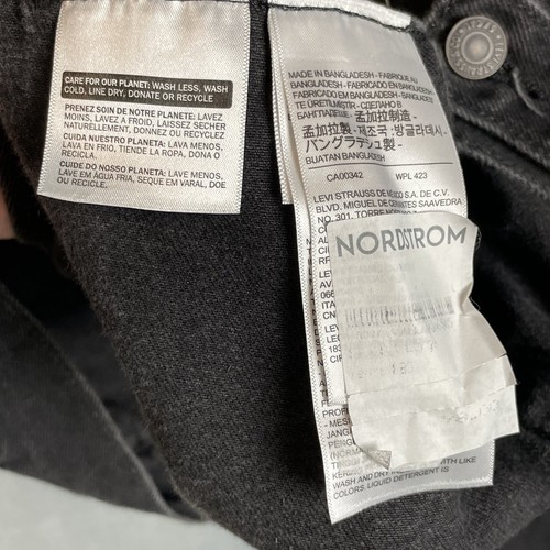 Neu ohne Etikett Levis Jeansjacke verwaschen schwarz Premium Trucker Jeans Größe XL RAG distressed - Bild 7 von 12