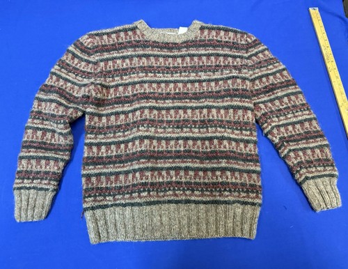 Vintage Woolrich Hand Knitted 100% Wool Sweater XL Fair Isle Nordic USA Made - Picture 2 of 7